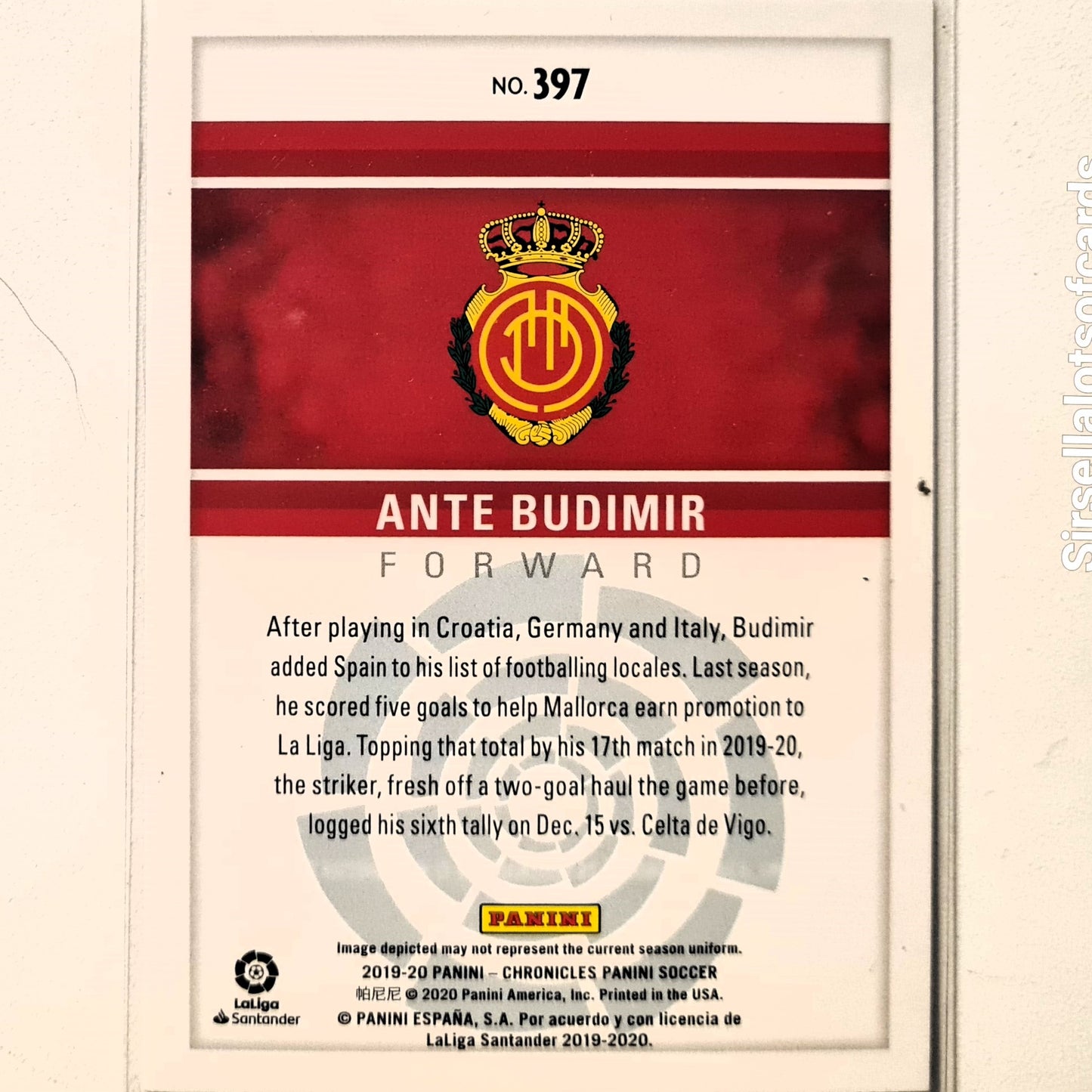 Ante Budimir 2019-20 Panini Chronicles la Liga Rookie RC blue variant #397 Soccer Football RCD Mallorca Excellent sleeved