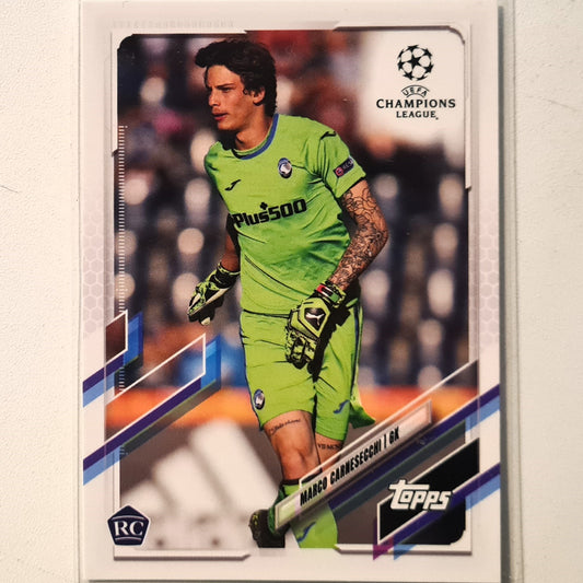 Marco Carnesecchi 2021 Topps Champions League Rookie RC Japan variant #86 Soccer Football Atalanta Excellent sleeved