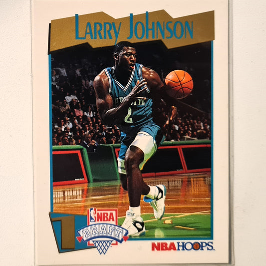 Larry Johnson 1991 NBA Hoops #1 Draft Pick Rookie RC #546 NBA Basketball Charlotte Hornets Excellent sleeved