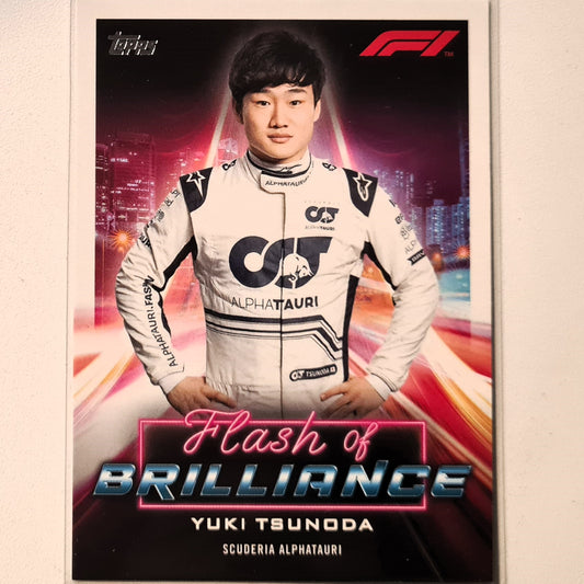 Yuki Tsunoda 2022 Topps F1 Flash of brilliance insert FOB-YT F1 Formula one Scuderia Alphatauri Excellent/mint sleeved