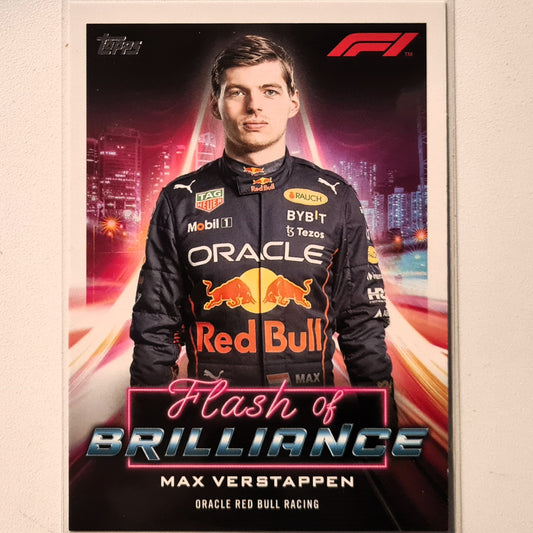 Max Verstappen 2022 Topps F1 Flash of brilliance insert FOB-MV F1 Formula one Oracle Red Bull Racing Excellent/mint sleeved