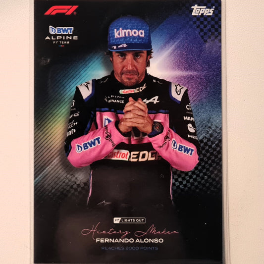 Fernando Alonso 2023 Topps F1 lights out  History Maker F1 Formula one Alpine Excellent/mint sleeved