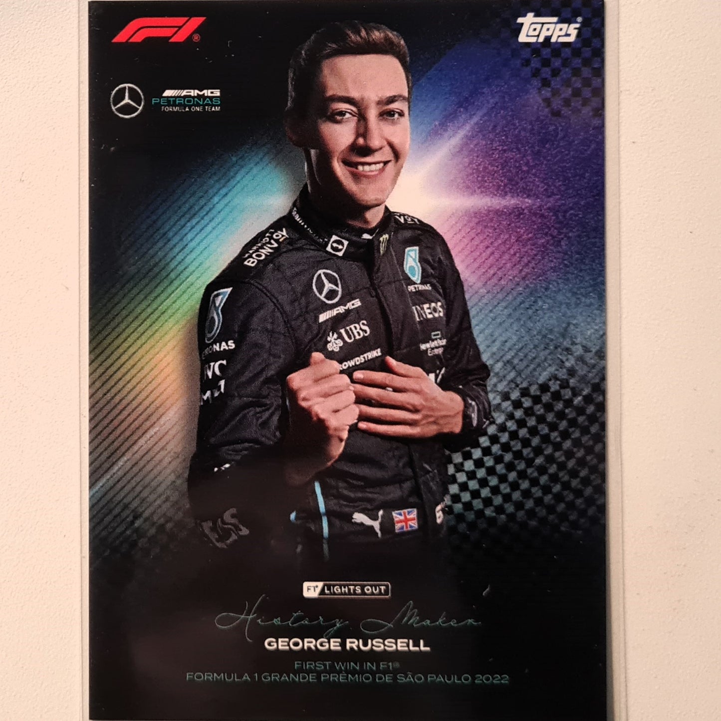 George Russell 2023 Topps F1 lights out  History Maker F1 Formula one Mercedes AMG Petronas Excellent/mint sleeved