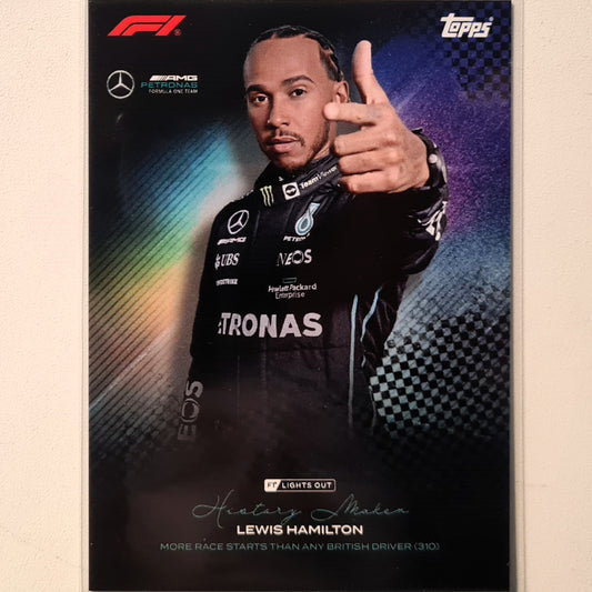 Lewis Hamilton 2023 Topps F1 lights out History Maker F1 Formula one Mercedes AMG Petronas Excellent/mint sleeved