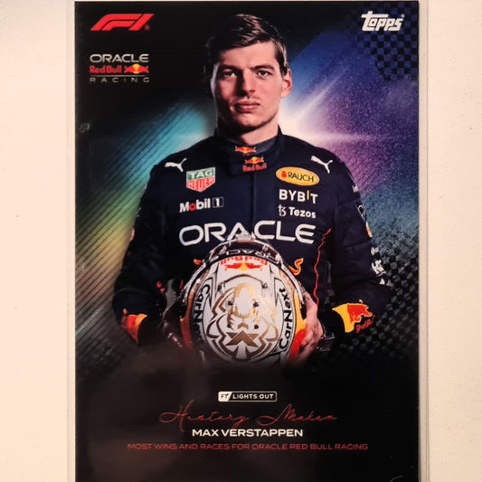 Max Verstappen 2023 Topps F1 lights out History Maker F1 Formula one Red Bull Racing Excellent/mint sleeved