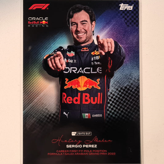 Sergio Perez 2023 Topps F1 lights out History Maker F1 Formula one Red Bull Racing Excellent/mint sleeved