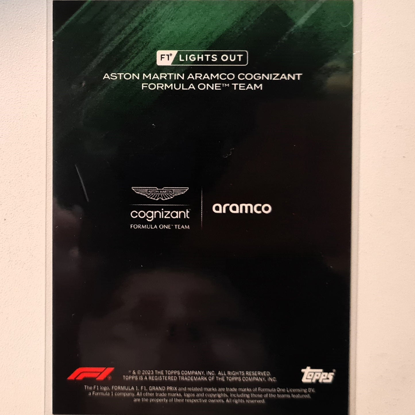 Sebastian Vettel 2023 Topps F1 lights out F1 Formula one Aston Martin Excellent/mint sleeved