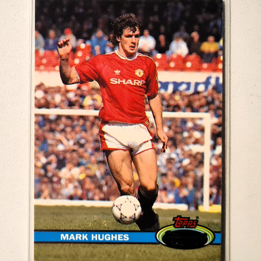 Mark Hughes 1992 Topps Stadium Club premier league #49 Soccer Football Manchester United Excellent Sleeved