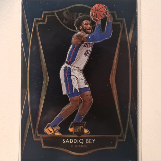 Saddiq Bey 2021 Panini Select premier level rookie RC #175 NBA Basketball Detroit pistons Excellent Sleeved