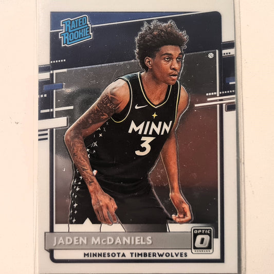 Jaden McDaniels 2020-21 Panini Donruss Optic Rated Rookie RC #178 NBA Basketball Minnesota Timberwolves Excellent Sleeved