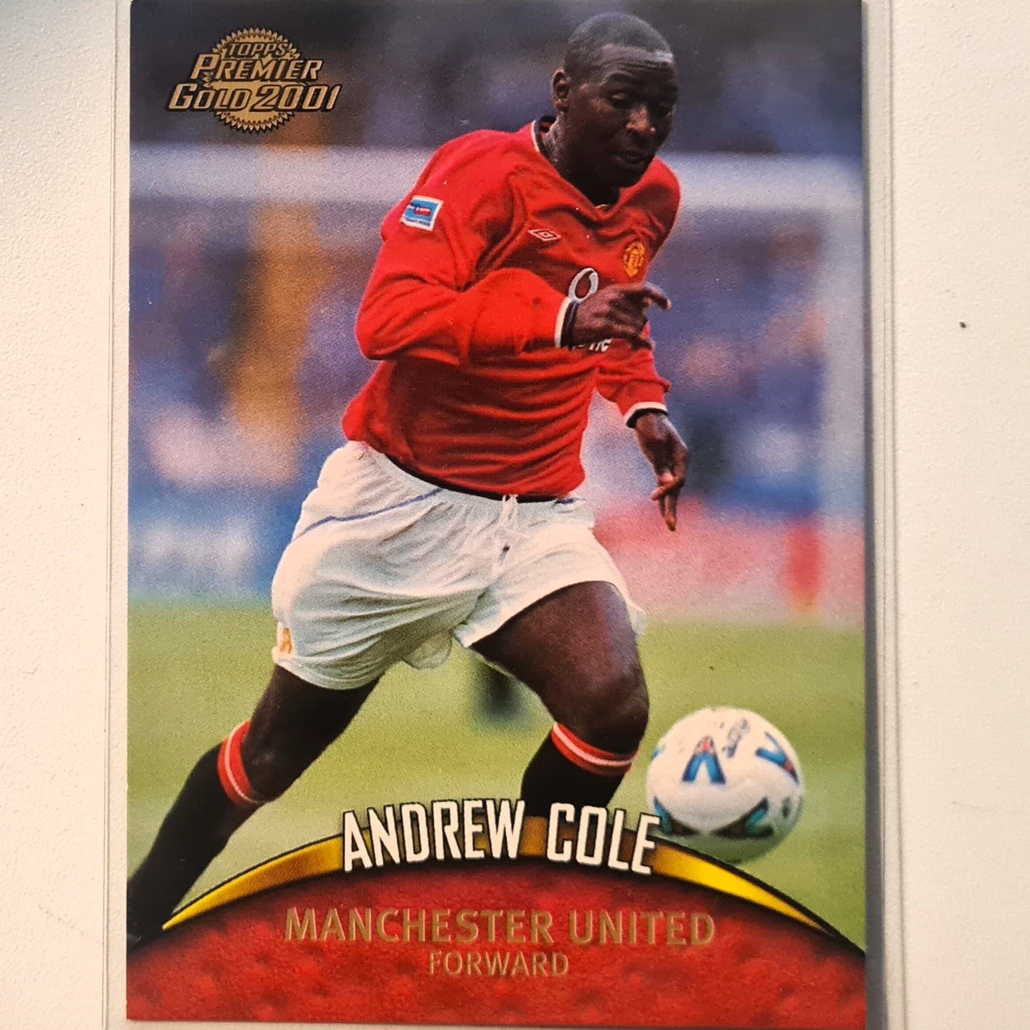 Andrew Cole 2001 Topps Premier gold 2001 #87 Soccer Football Manchester United very good Sleeved