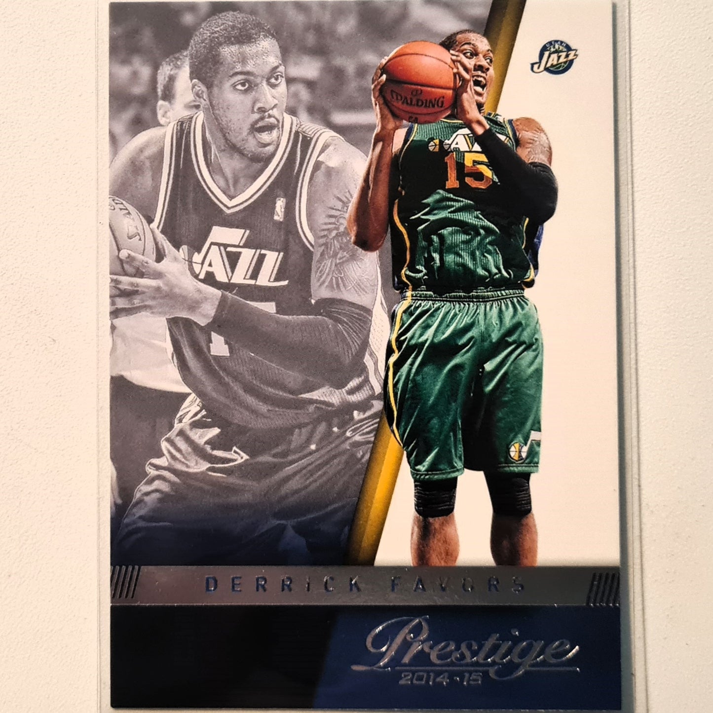 Derrick Favors 2014-15 Panini Prestige #98 NBA Basketball Utah Jazz very good Sleeved