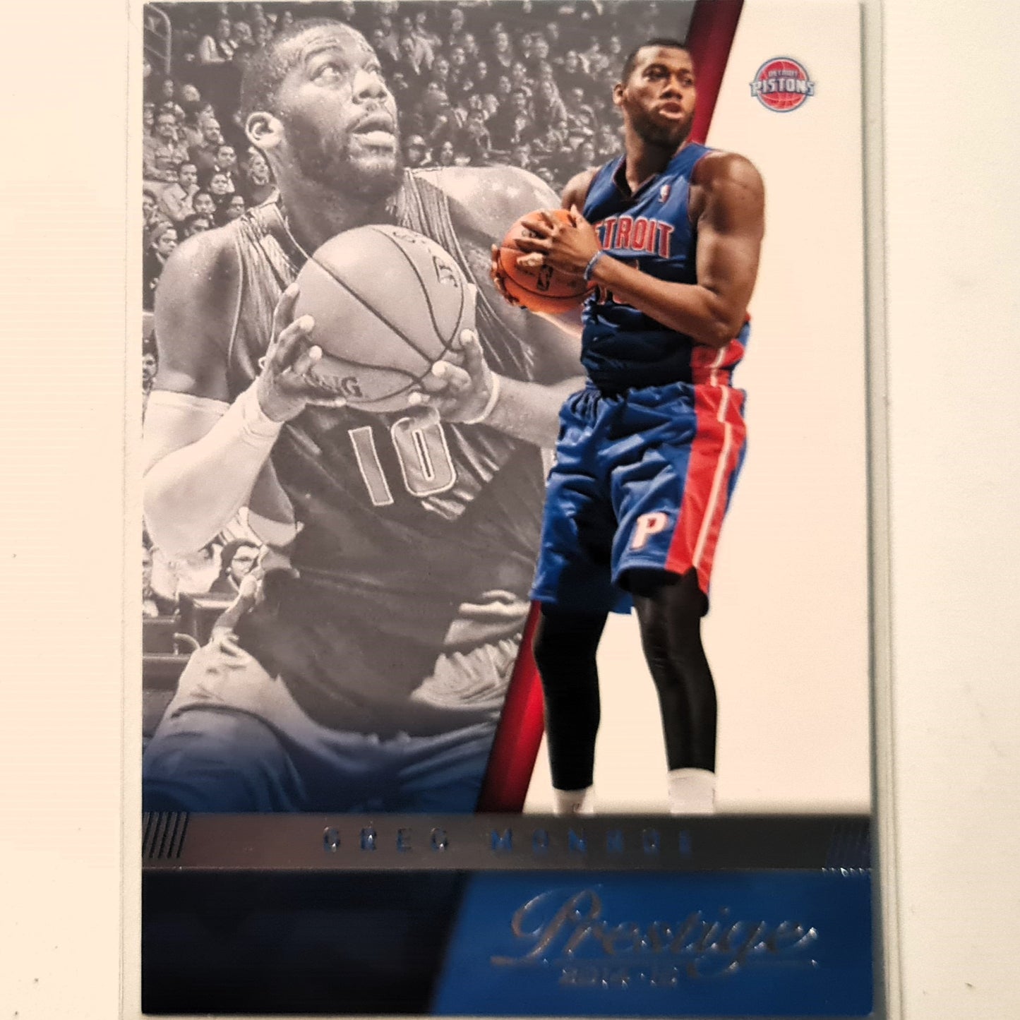 Greg Monroe 2014-15 Panini Prestige #120 NBA Basketball Detroit Pistons very good Sleeved