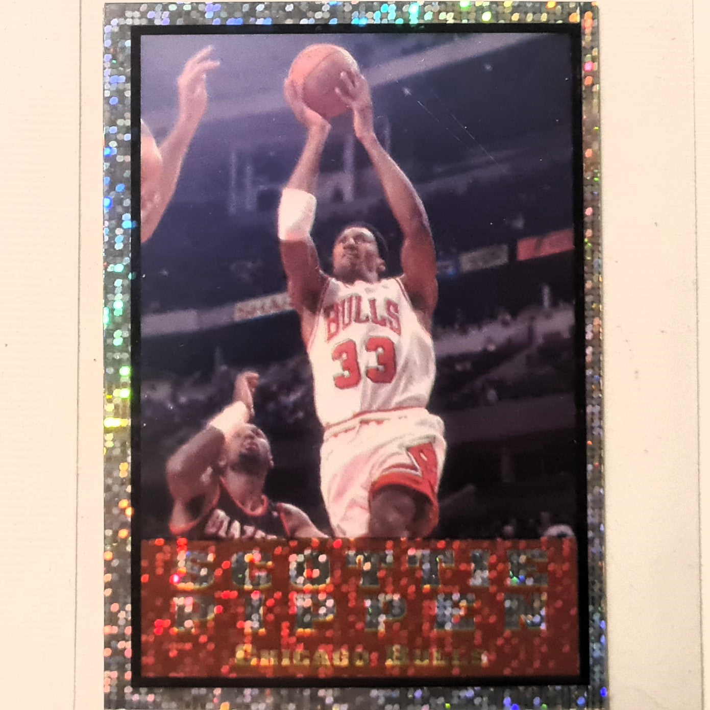 Scottie Pippen 1995 Upper-Deck Collectors Choice NBA Basketball 95/96 Sticker holo #277 Chicago Bulls excellent Sleeved