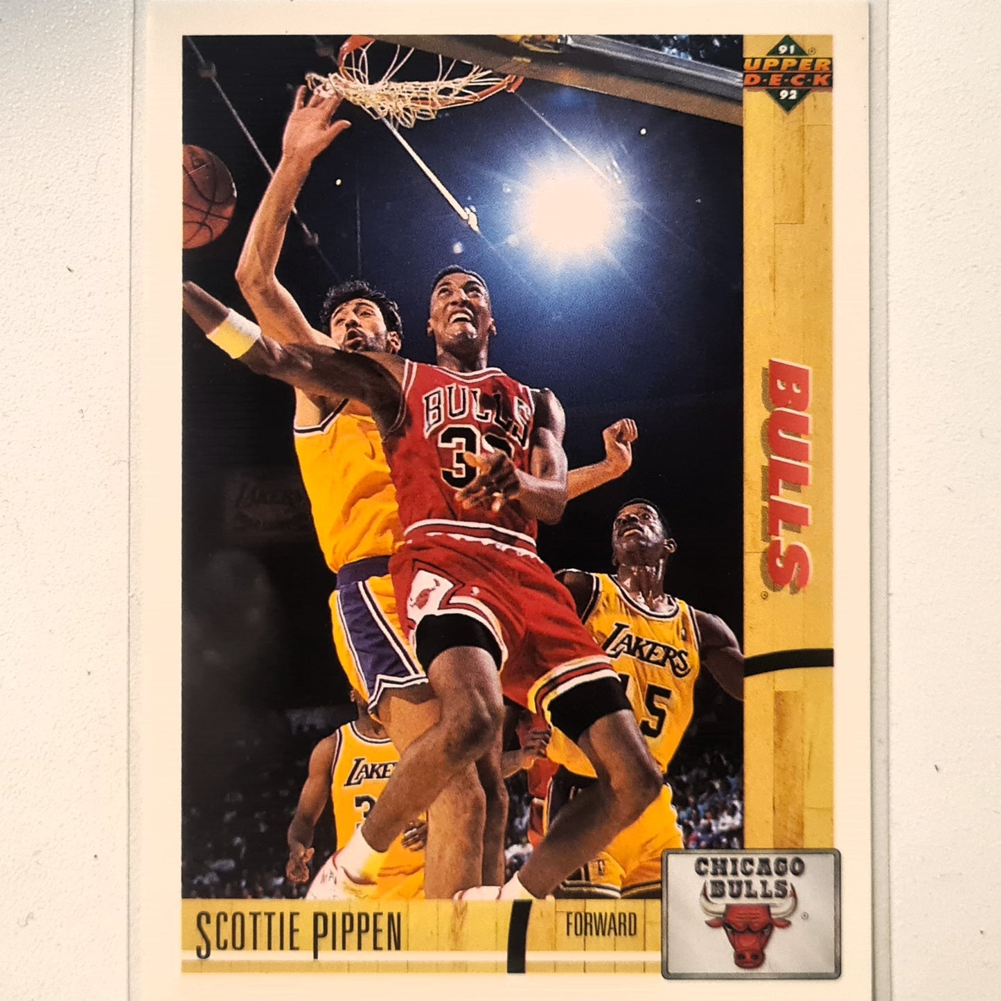 Scottie Pippen 1991 Upper-Deck #125 NBA Basketball Chicago Bulls Excellent Sleeved