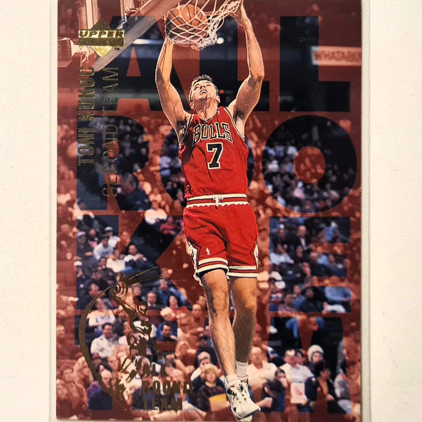 Toni Kukoc 1994 Upper-Decl all rookie 2nd team #9 NBA Basketball Chicago Bulls very good  Sleeved