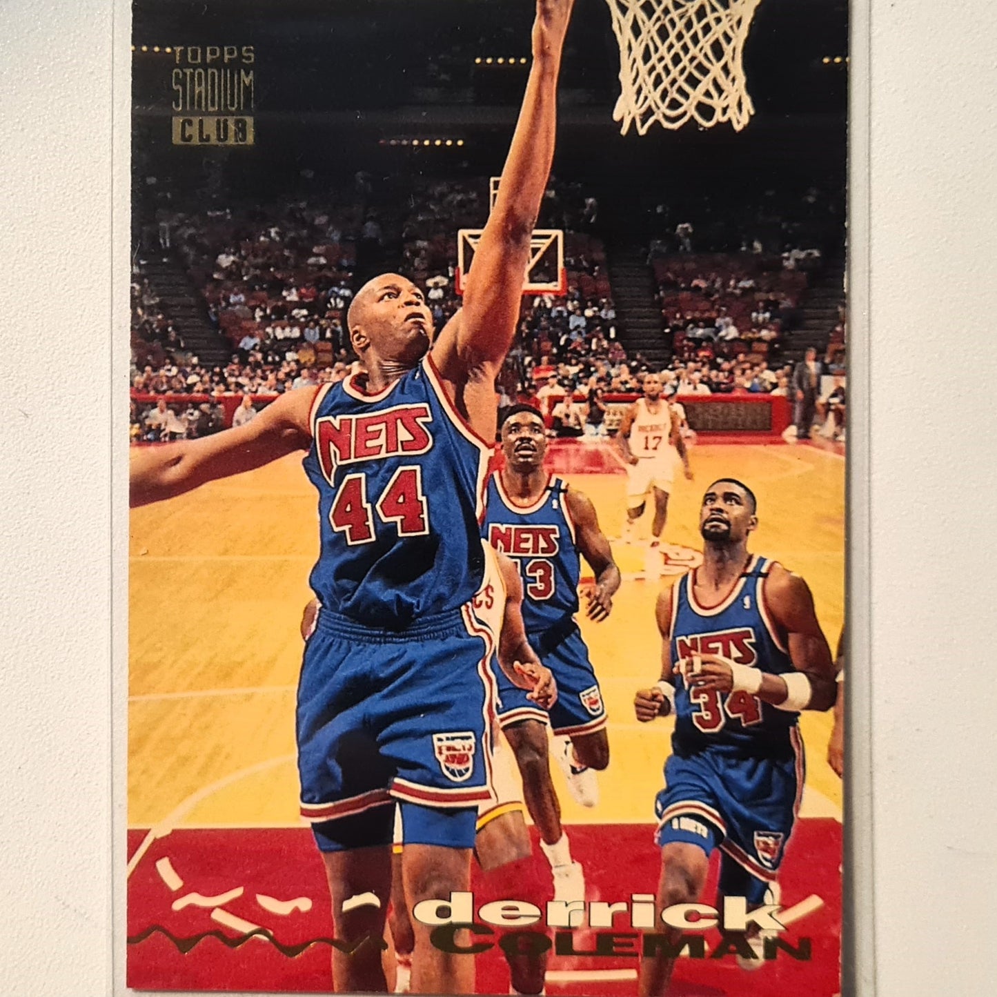 Derrick Coleman 1994 Topps Stadium Club 282 NBA Basketball new jersey nets fair/Good sleeved