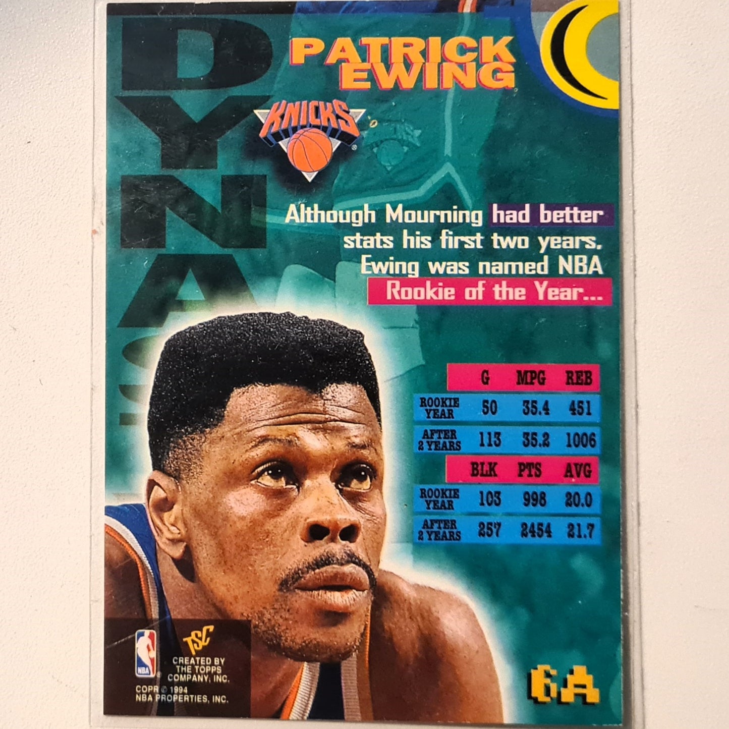 Patrick Ewing 1994 Topps Stadium Club Dynasty 6a Basketball New York Knicks Excellent sleeved