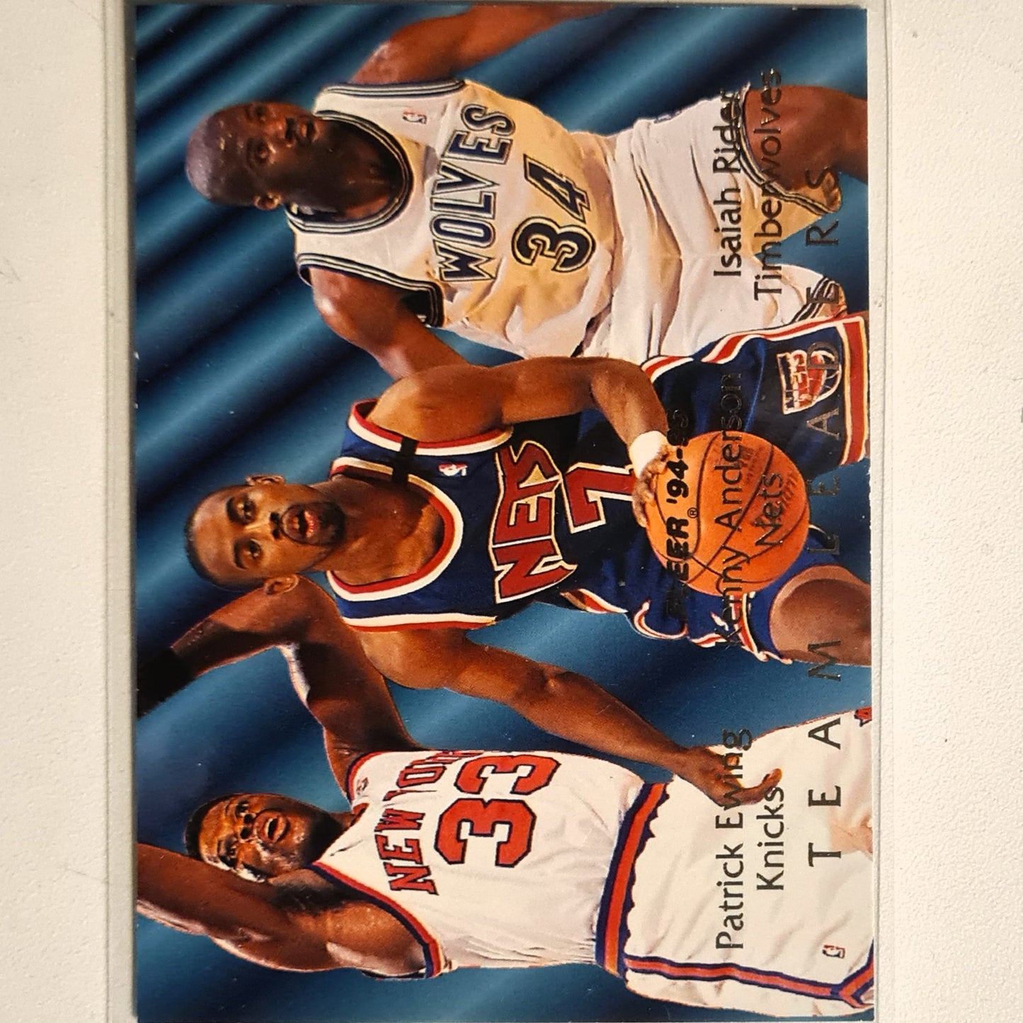 Patrick Ewing Kenny Anderson Isaiah Rider 1995 Fleer 94-95 Team Leaders 6 of 9 NBA Basketball New York Knicks Excellent sleeved