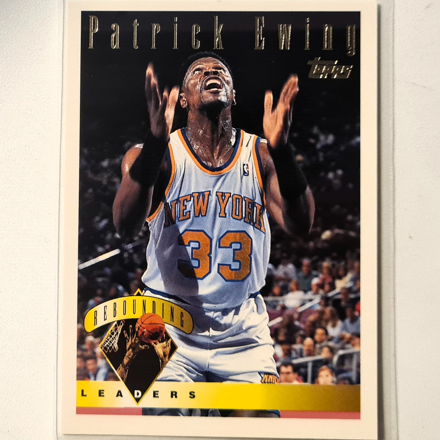 Patrick Ewing 1995 Topps rebounding leaders #14 NBA Basketball New York Knicks Excellent sleeved