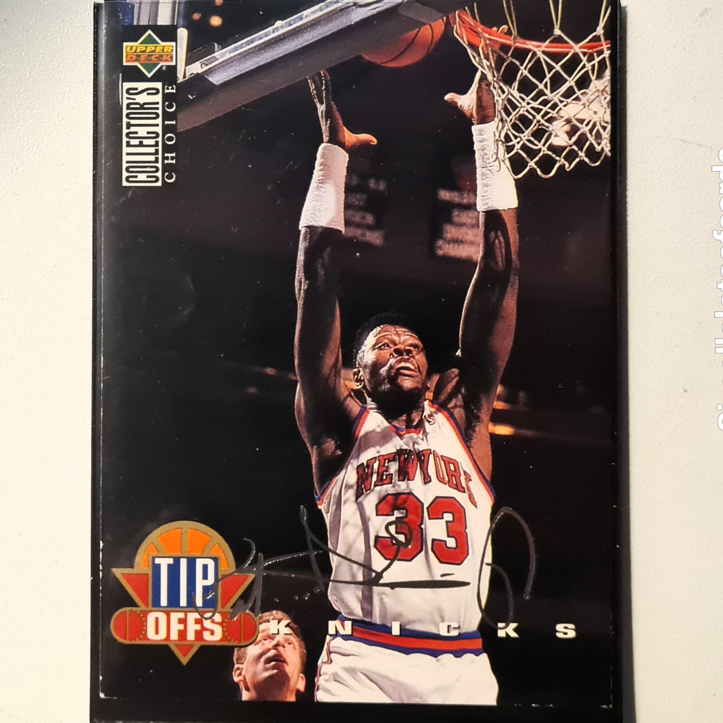 Patrick Ewing 1994 Upper-Deck Tip Offs silver signature variant #183 NBA Basketball New York Knicks good/very good Sleeved