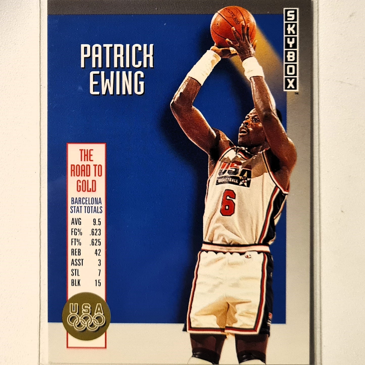 Patrick Ewing 1992 Skybox road to Gold Barcelona USA8 NBA Basketball New York Knicks team USA  Excellent Sleeved