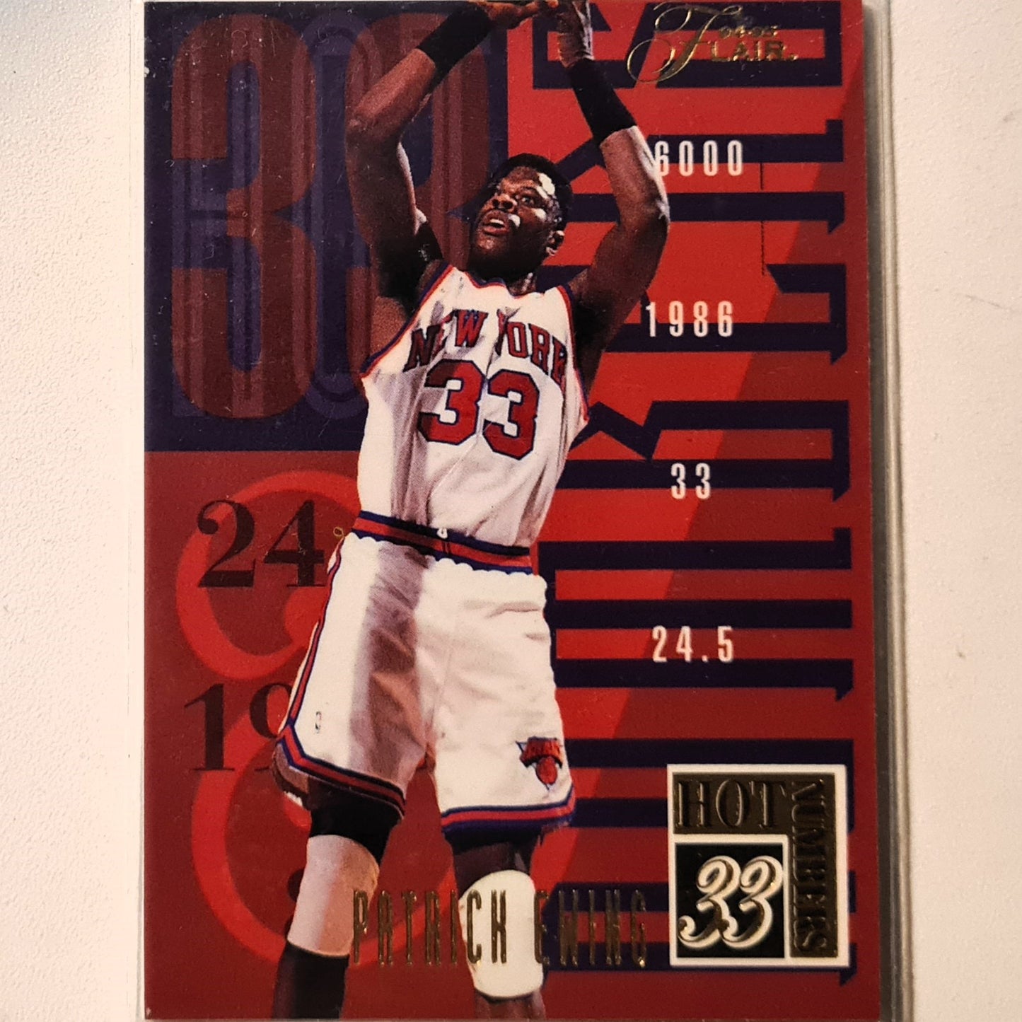 Patrick Ewing 1994 Fleer Flair 94-95 Hot Numbers insert 3 of 20 NBA Basketball New York Knicks Excellent Sleeved