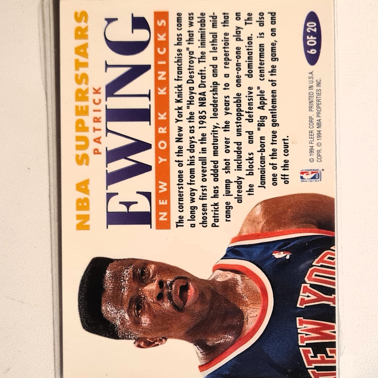 Patrick Ewing 1994 Fleer Superstars 6 of 20 NBA Basketball New York Knicks Excellent Sleeved
