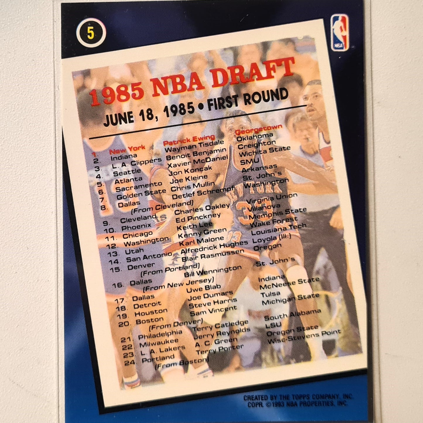 Patrick Ewing 1993 Topps Archives #1 Draft pick 1985  #5 NBA Basketball New York Knicks Excellent Sleeved