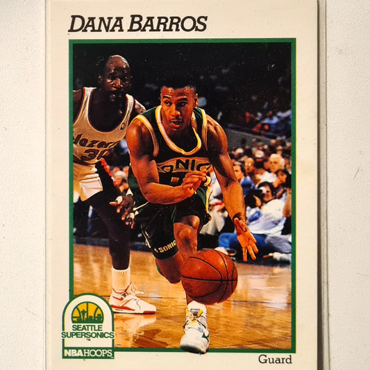 Dana Barros 1991 NBA Hoops #438 NBA Basketball Seattle Super Sonics Excellent/mint Sleeved