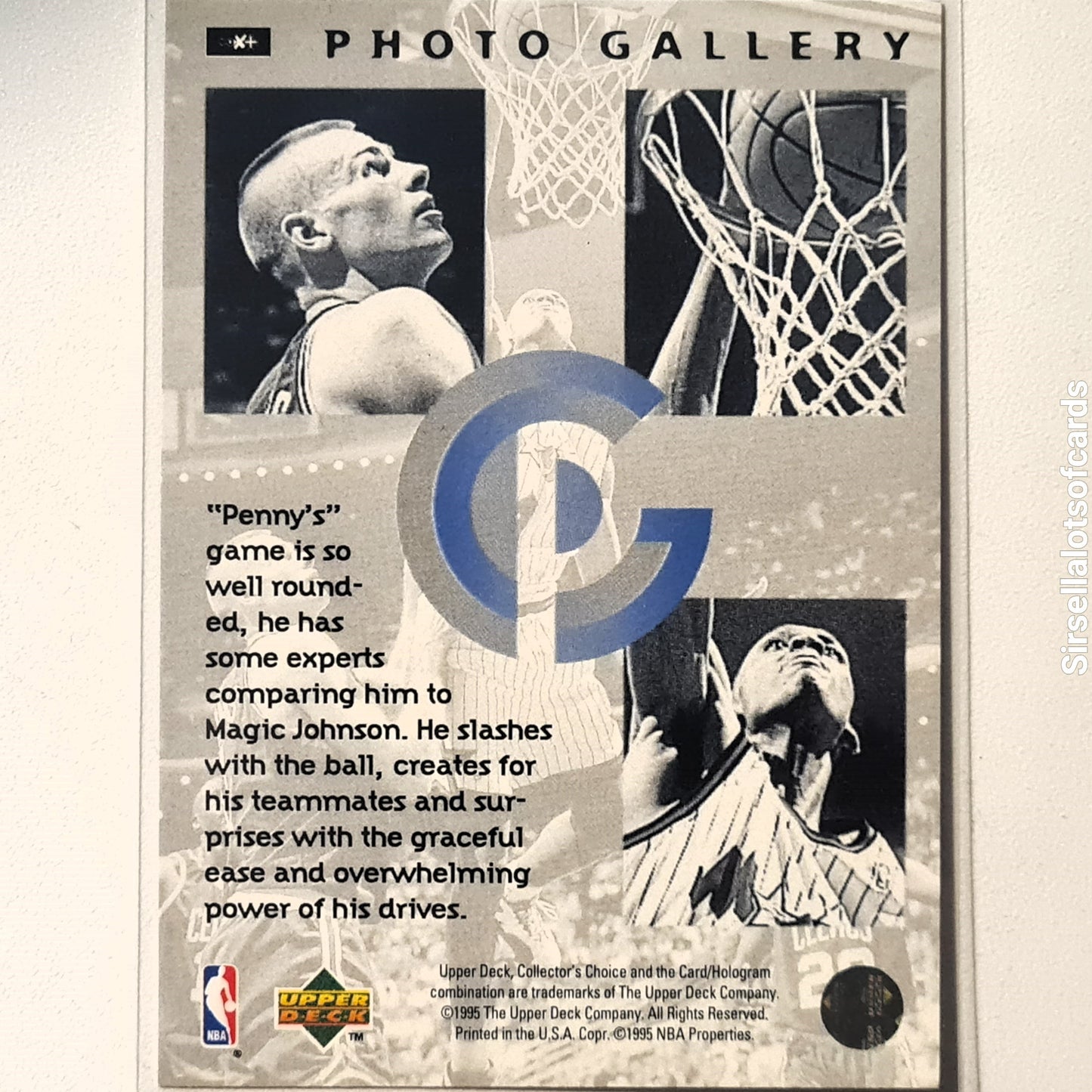 Anfernee Hardaway 1995 Upper-Deck Photo Gallery NBA Basketball Orlando Magic Excellent Sleeved