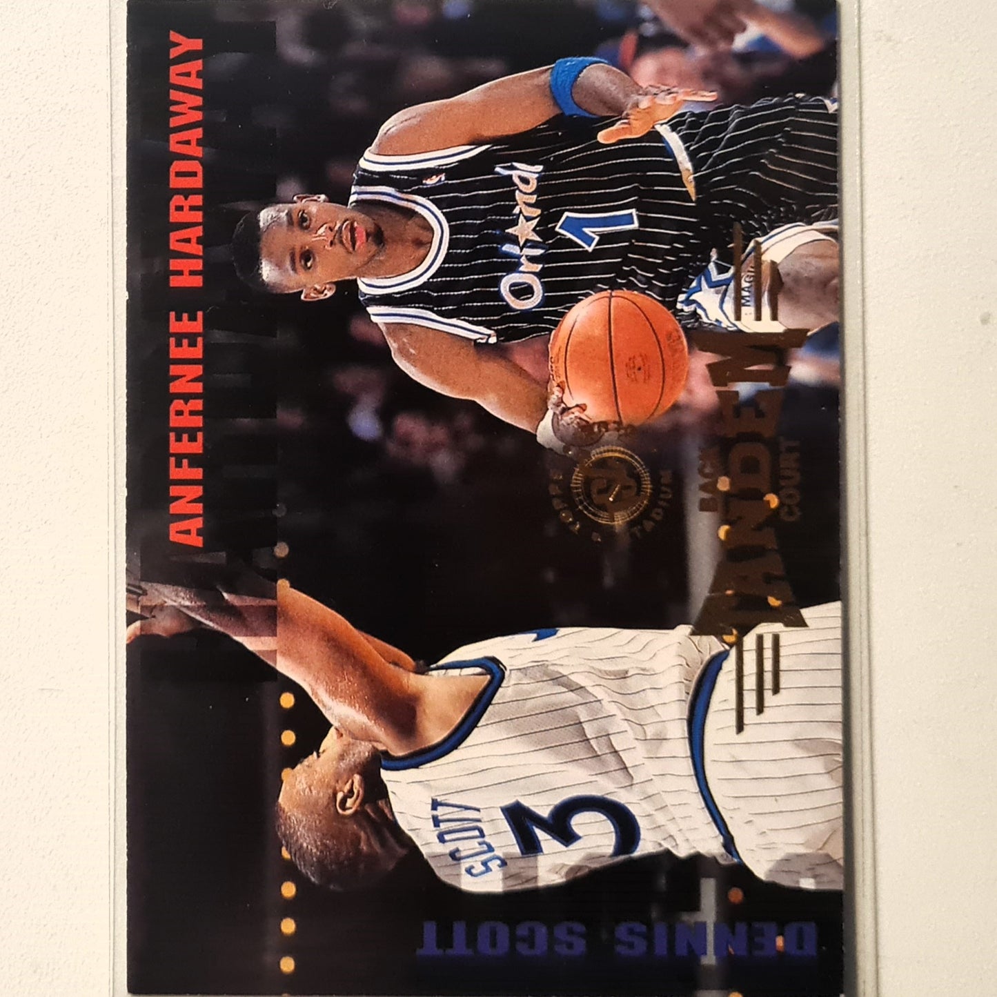 Anfernee Hardaway dennis scott 1995 Topps stadium club back tandem court #279 NBA Basketball Orlando Magic Excellent Sleeved