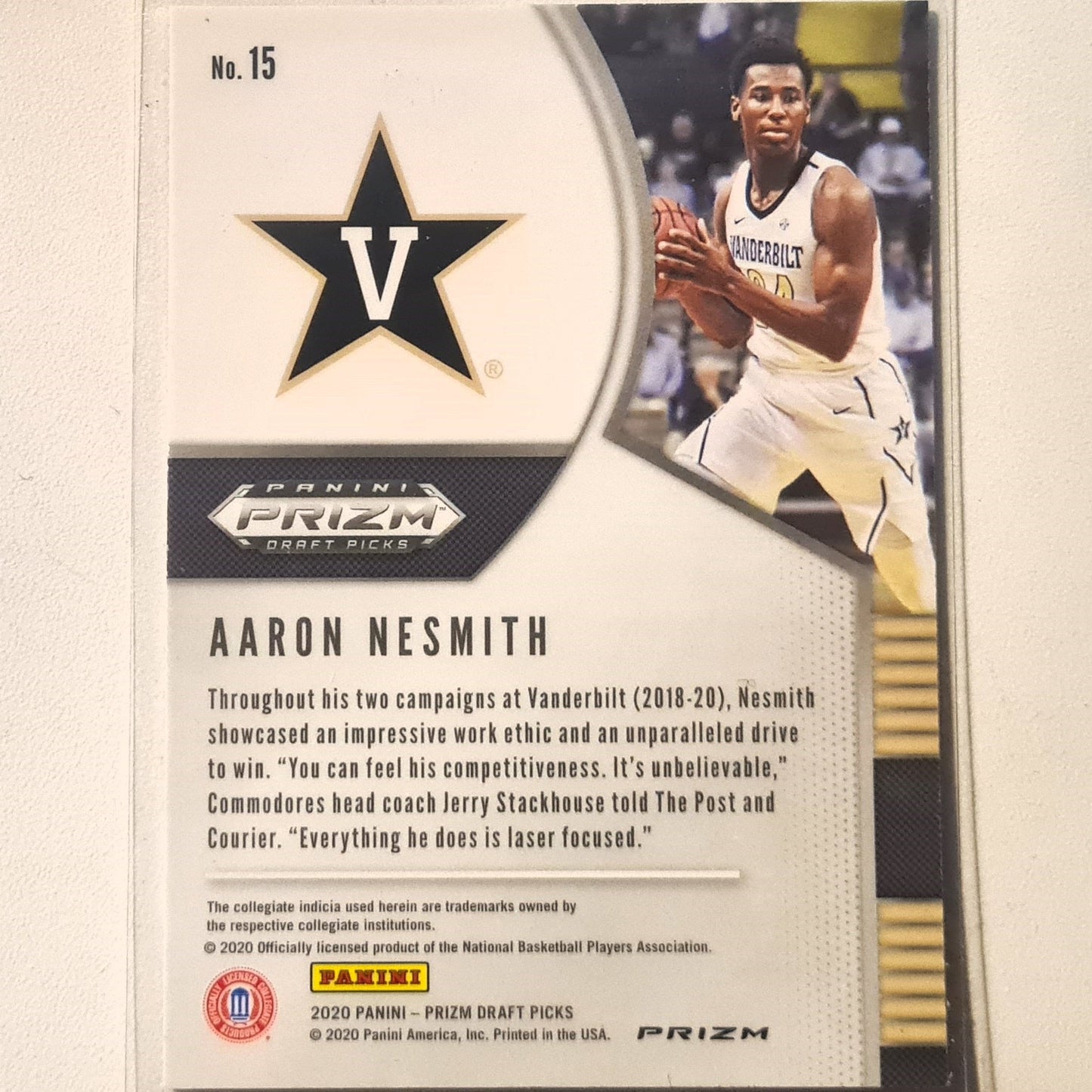 Aaron Nesmith 2020-21 Panini Prizm Draft picks red white blue Rookie RC #15 NBA Basketball Boston Celtics Vanderbilt Excellent Sleeved