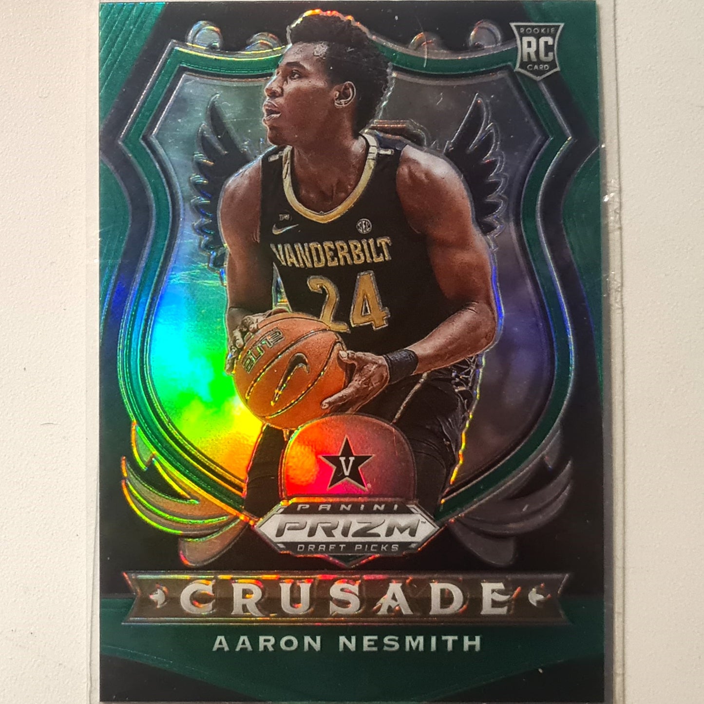 Aaron Nesmith 2020-21 Panini Prizm Draft picks Crusade green Rookie RC #95 NBA Basketball Boston Celtics Vanderbilt Excellent Sleeved