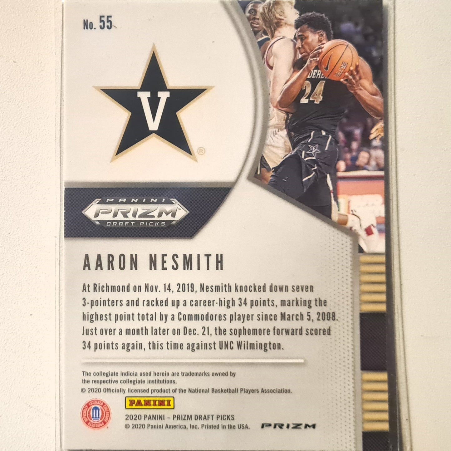 Aaron Nesmith 2020-21 Panini Prizm Draft picks Green Rookie RC #55 NBA Basketball Boston Celtics Vanderbilt Excellent Sleeved