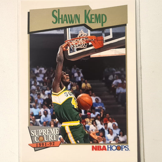 Shawn Kemp 1991 NBA Hoops Supreme Court #497 NBA Basketball Seattle Super Sonics very good Sleeved