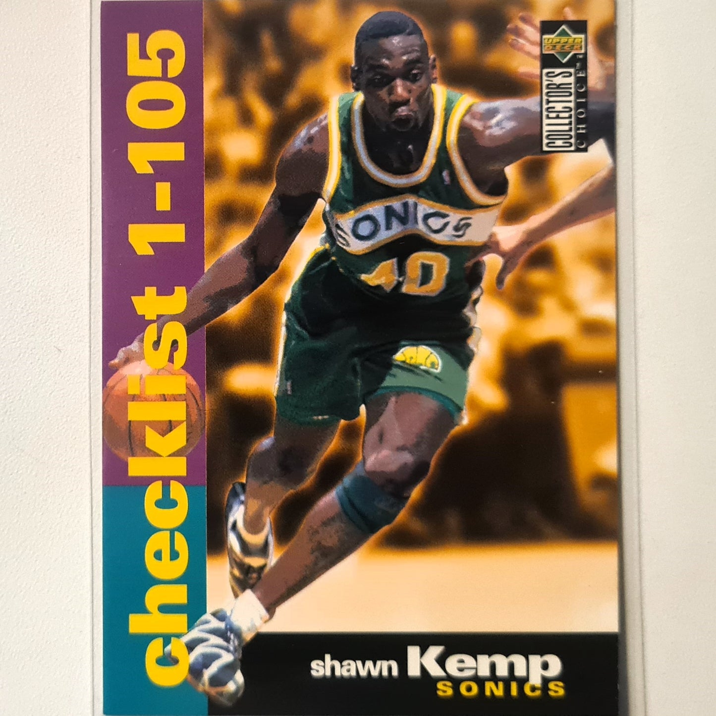 Shawn Kemp 1995 Upper-Deck  checklist  #209 NBA Basketball Seattle Super Sonics Excellent Sleeved