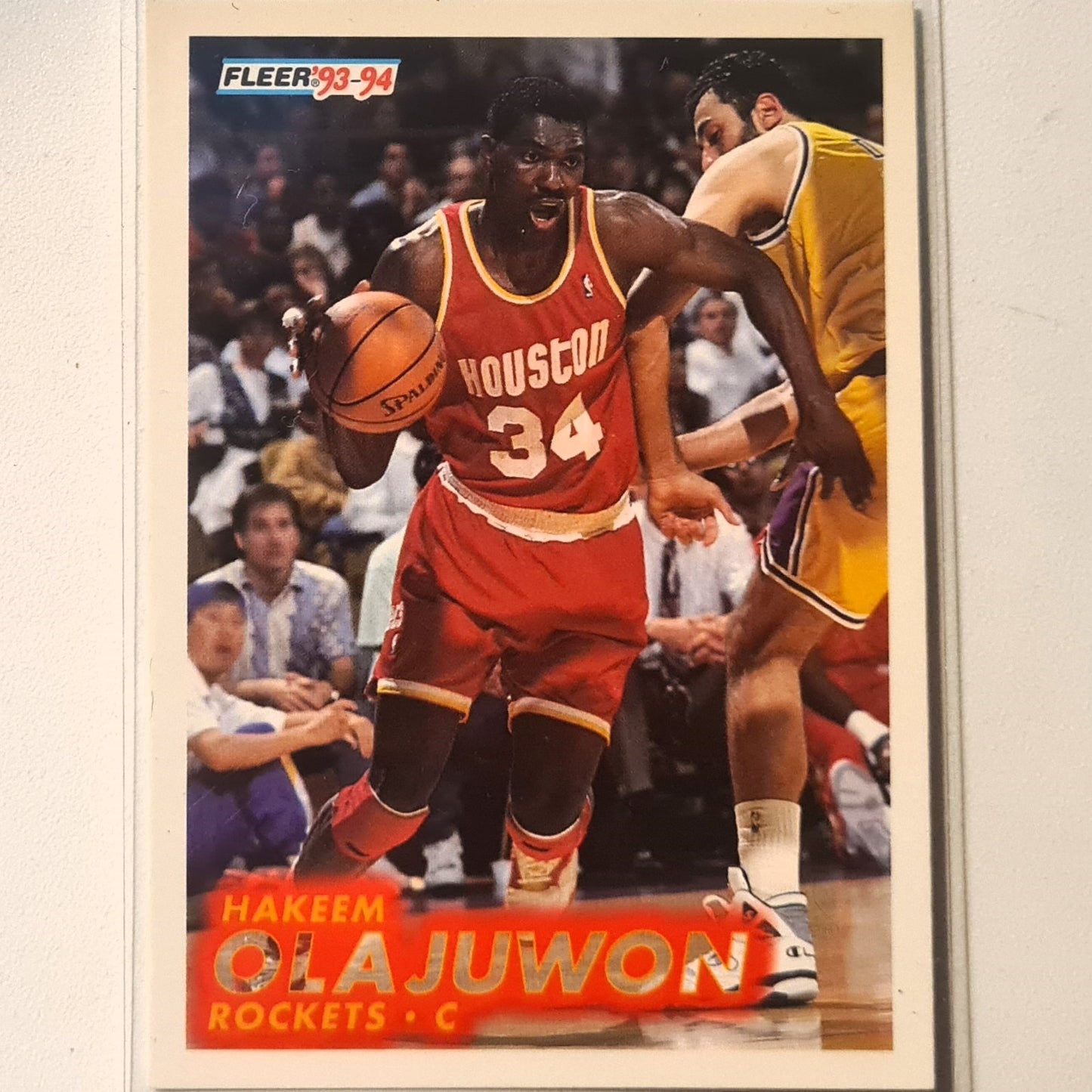 Hakeem Olajuwon 1993 Fleer 93-94 #79 NBA Basketball Houston Rockets excellent Sleeved