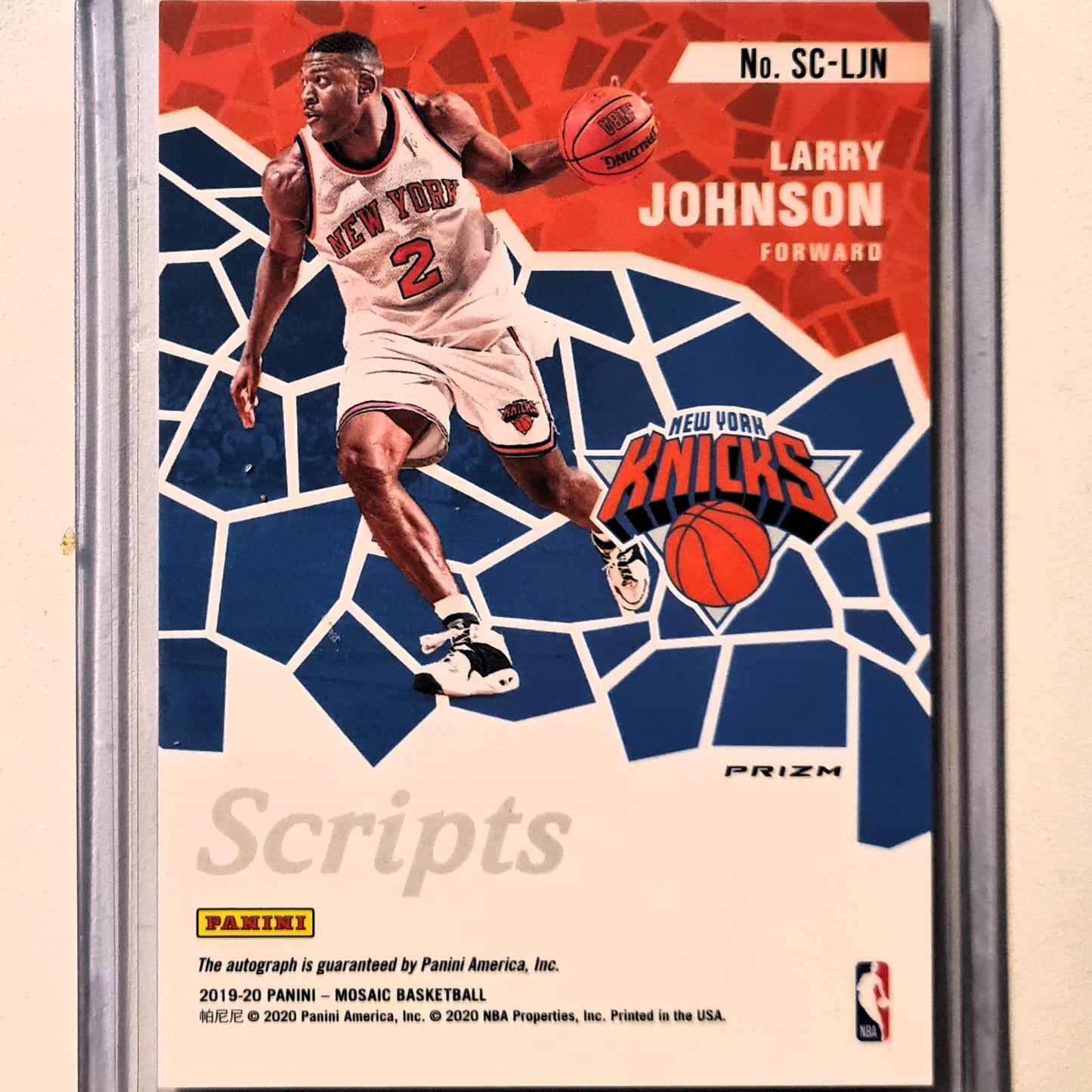 Larry Johnson 2019-20 Panini Mosaic Scripts Prizm Auto SC-LJN NBA Basketball New York Knicks excellent/mint Sleeved