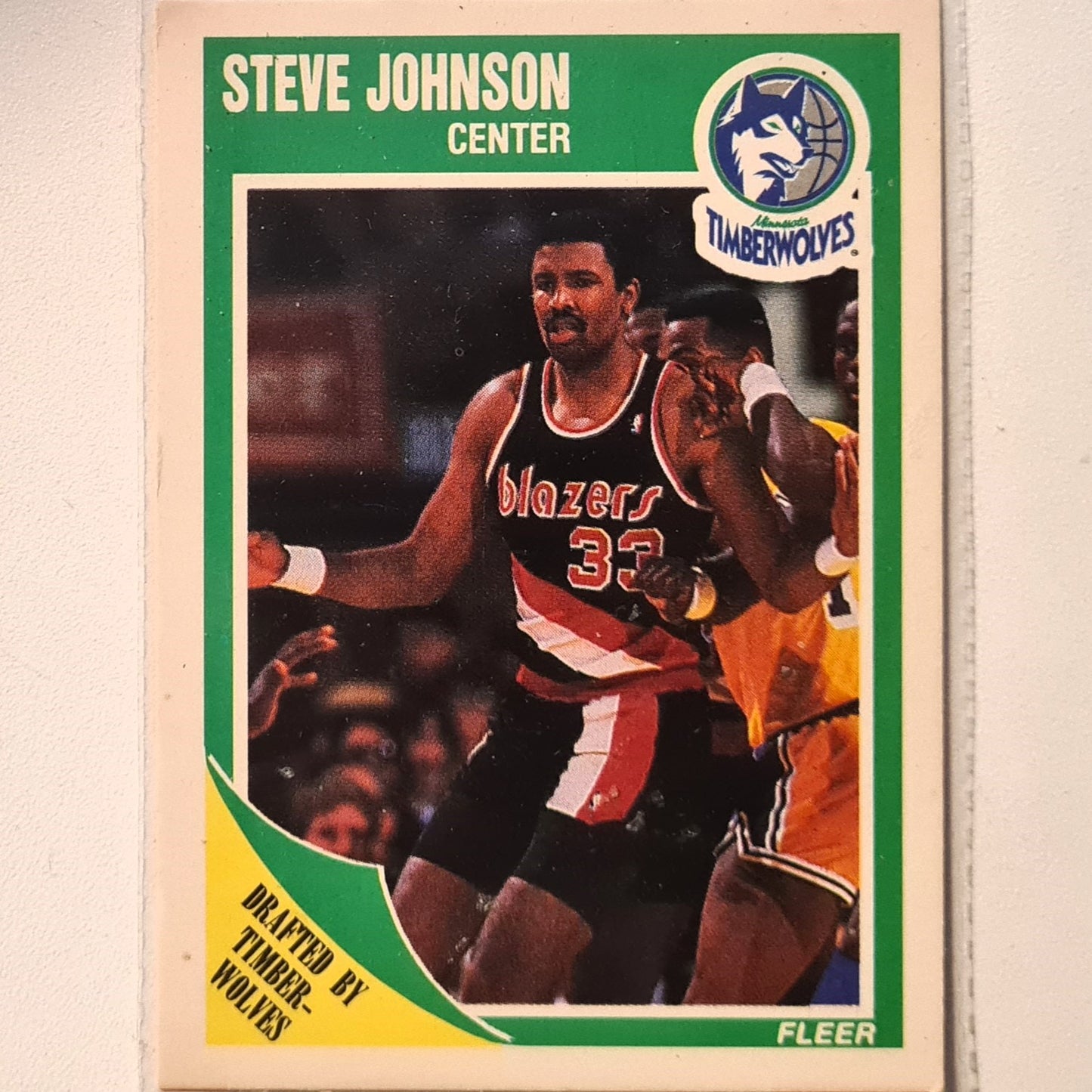 Steve Johnson 1989 Fleer #92 NBA Basketball Minnesota Timberwolves good very good Sleeved
