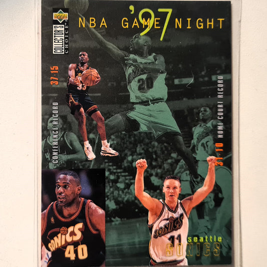 Gary Payton 1997 Upper-Deck Game Night #180 NBA Basketball Seattle Super Sonics excellent Sleeved