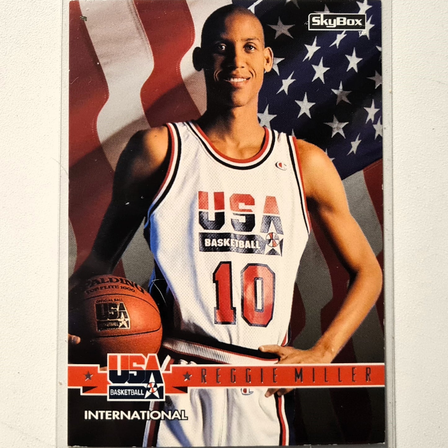 Reggie Miller 1994 Skybox USA Basketball international #73 NBA Basketball Indiana Pacers very good Sleeved