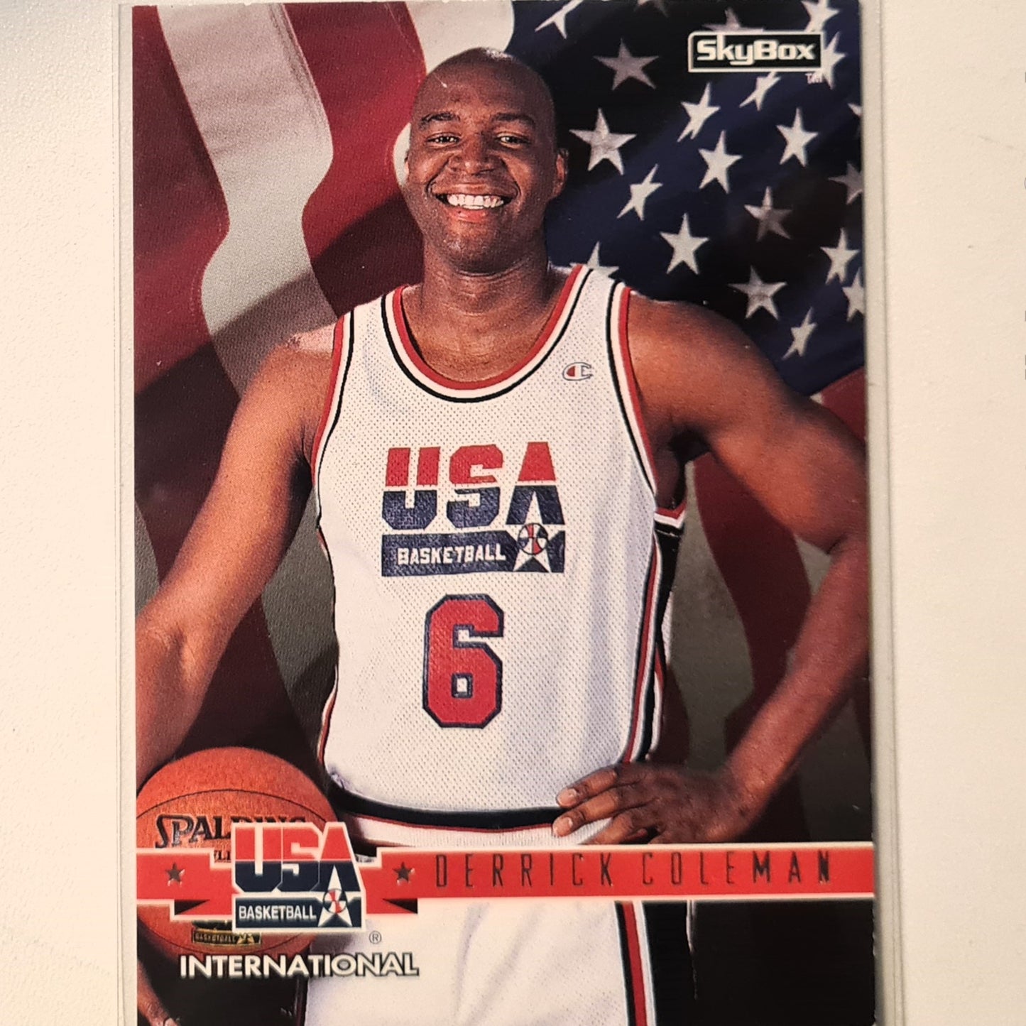 Derrick Coleman 1994 Skybox USA Basketball International #37 NBA Basketball New Jersey Nets  very good Sleeved