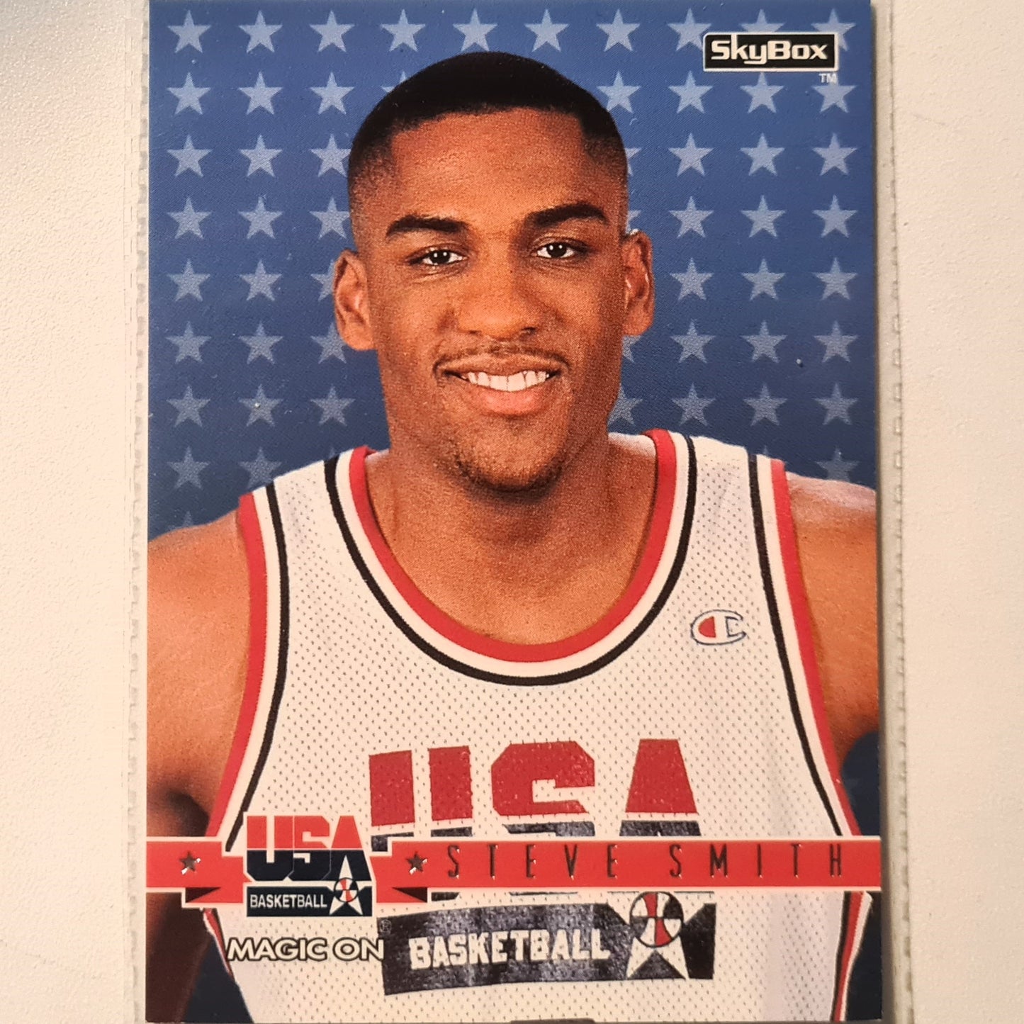 Steve Smith 1994 Skybox USA Basketball Magic On #30 NBA Basketball Miami Heat very good Sleeved