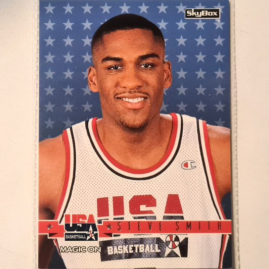 Steve Smith 1994 Skybox USA Basketball Magic On #30 NBA Basketball Miami Heat very good Sleeved