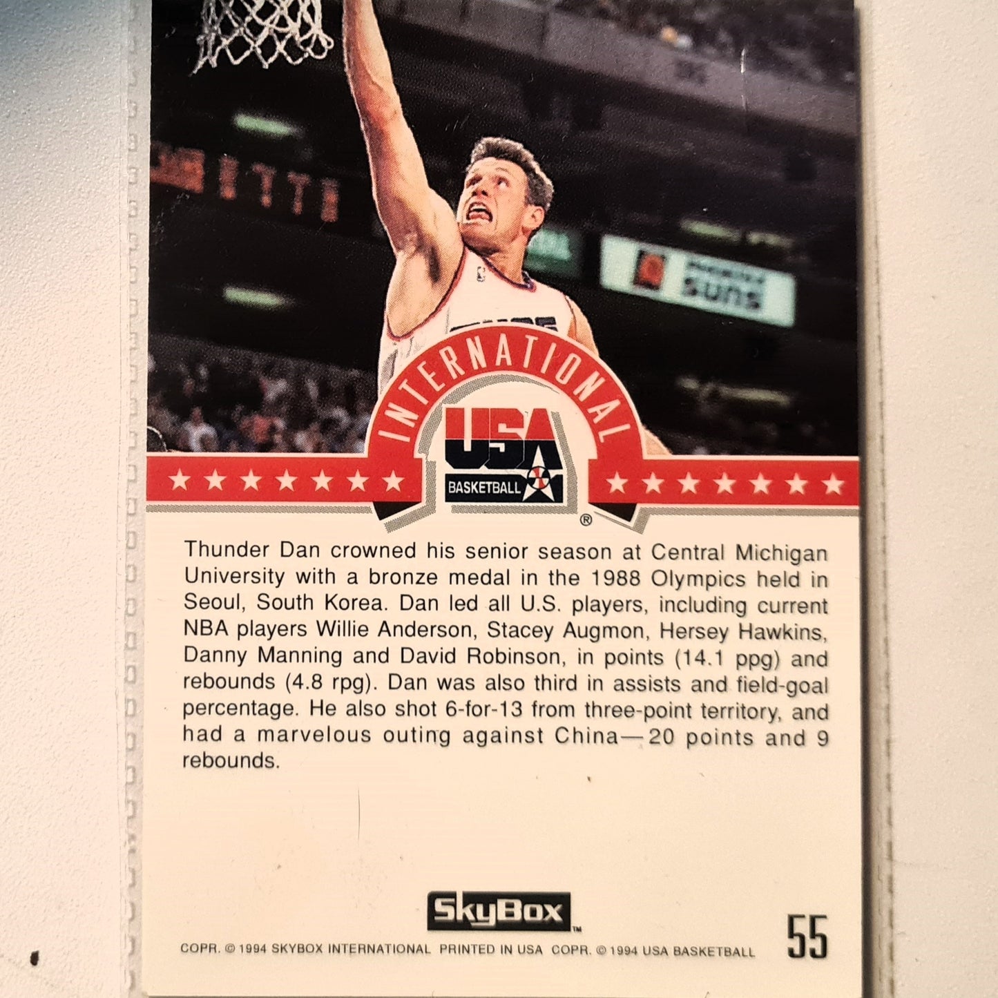 Dan Majerle 1994 Skybox USA Basketball International #55 NBA Basketball Phoenix Suns very good