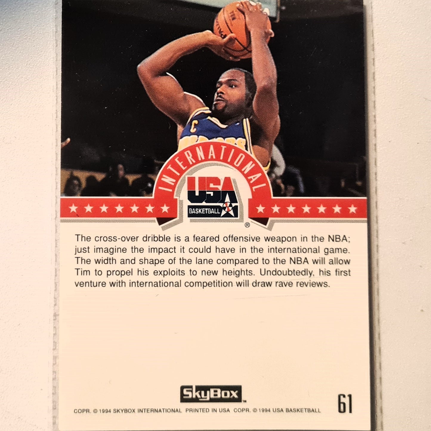 Tim Hardaway 1994 Skybox USA Basketball International #61 NBA Basketball Golden State Warriors very good