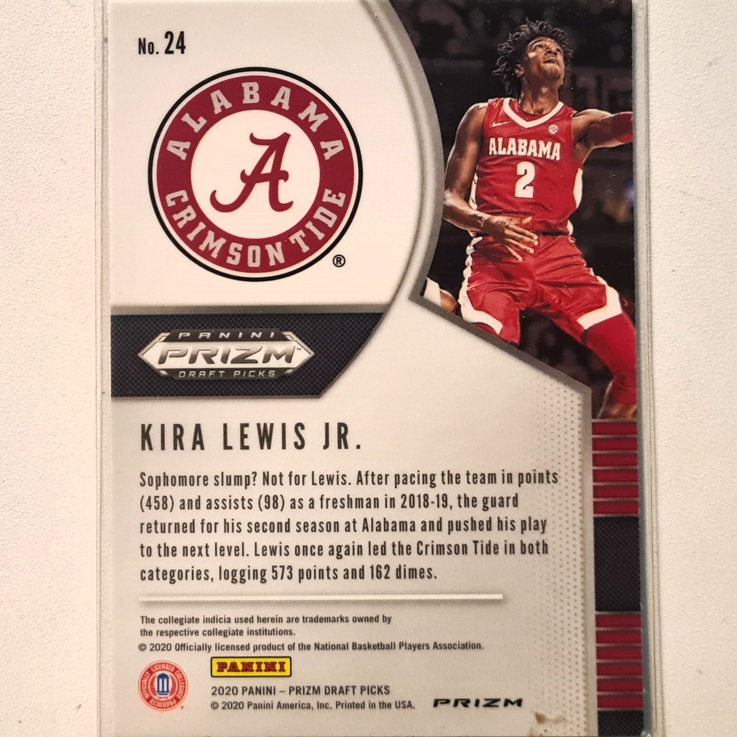 Kira Lewis Jr 2020-21 Panini Prizm Draft Picks Rookie RC Green #24 NBA Basketball New Orleans Pelicans Alabama Excellent-Mint Sleeved