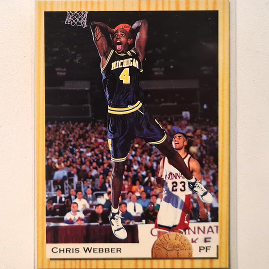 Chris Webber 1993 Classic Draft Picks Rookie RC #1 NBA Basketball Michigan Excellent/mint  Sleeved