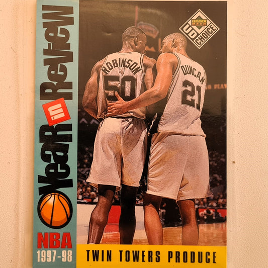 Tim Duncan David Robinson 1998 Upper-Deck Twin Towers Produce #190 NBA Basketball San Antonio Spurs excellent Sleeved